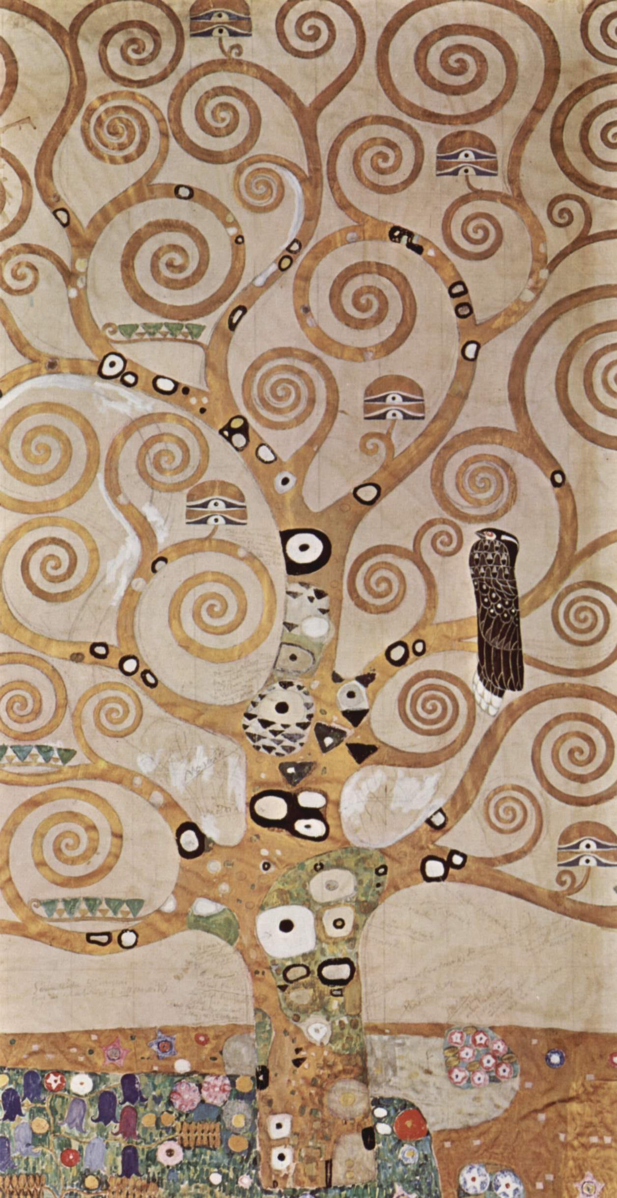 Gustav Klimt, preparatory design for Tree of Life, part of the Stoclet Frieze, circa 1905 to 1909