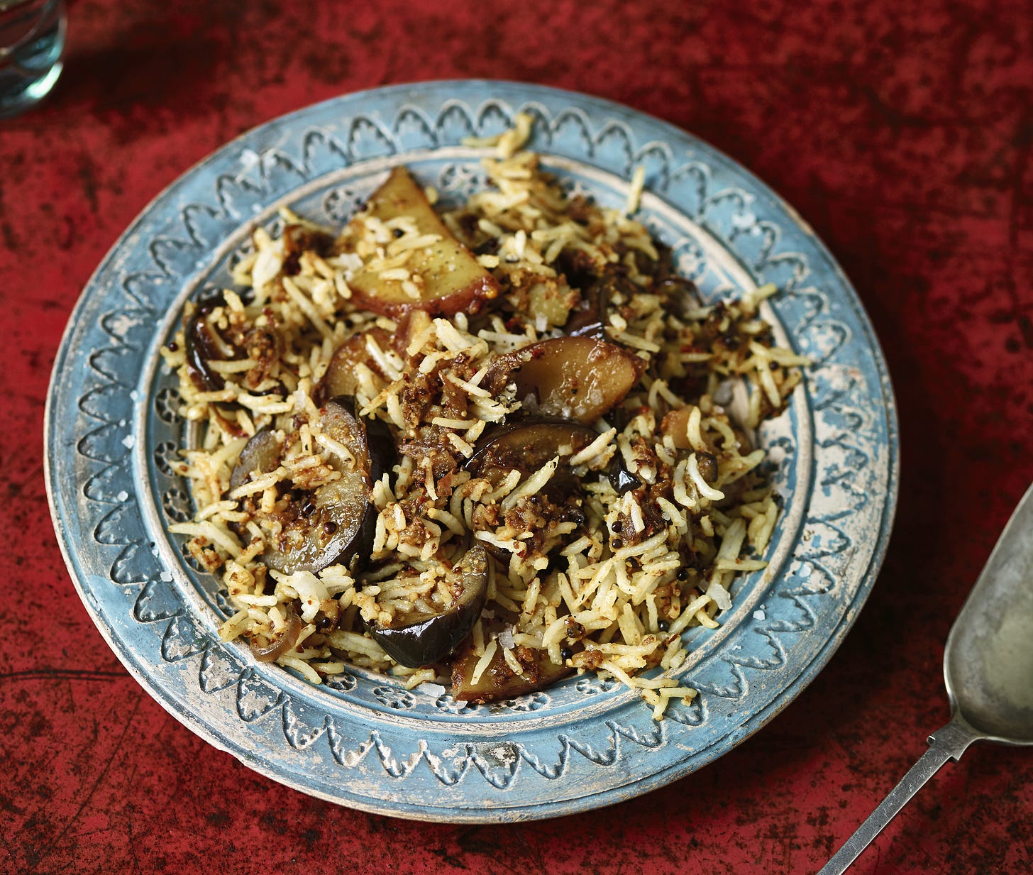 Plate of eggplant rice.