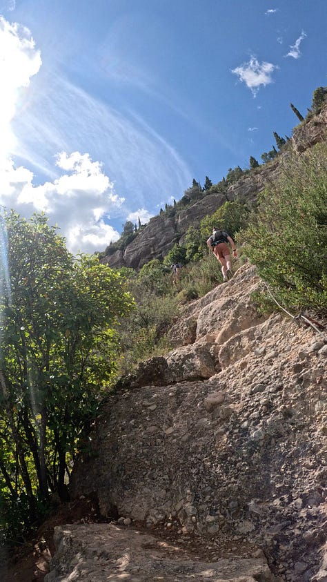 The climb from Monistrol de Monsterrat towards the Monestary