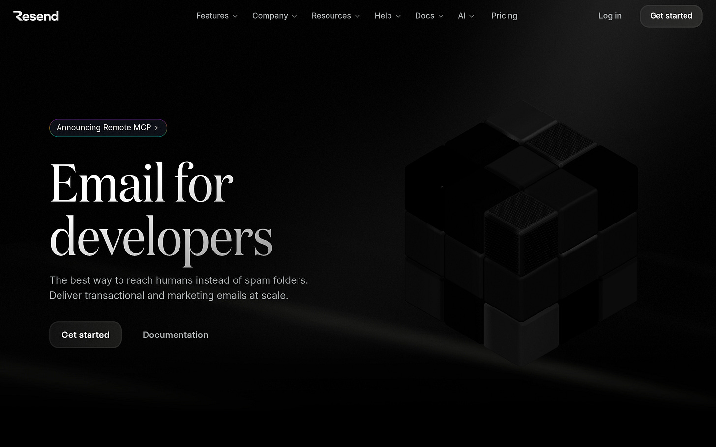 Resend homepage Resend homepage