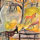 Slowing down to draw horses