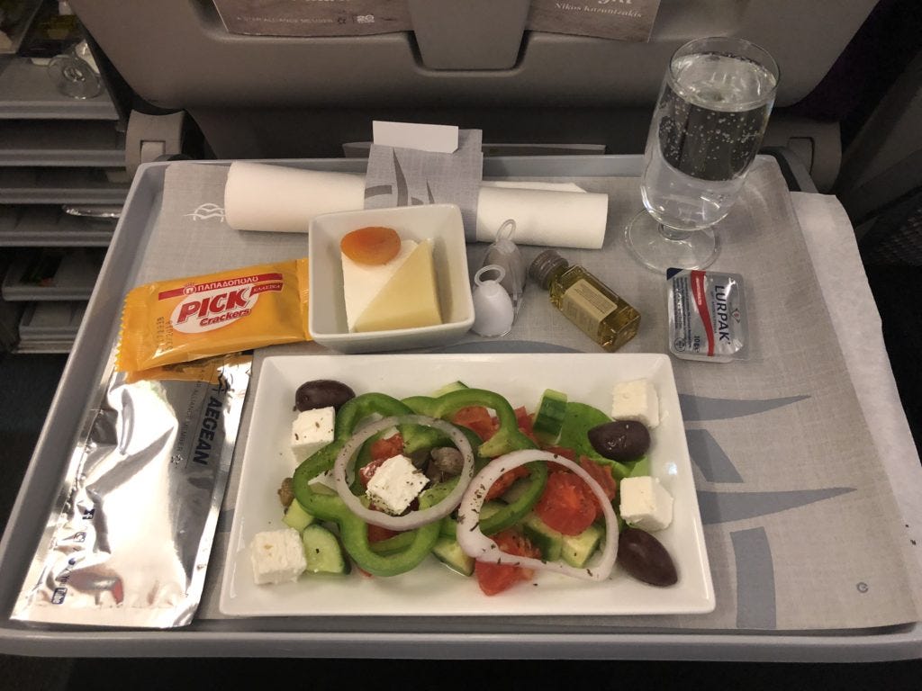 Aegean Airlines A321 Business Class Γεύμα