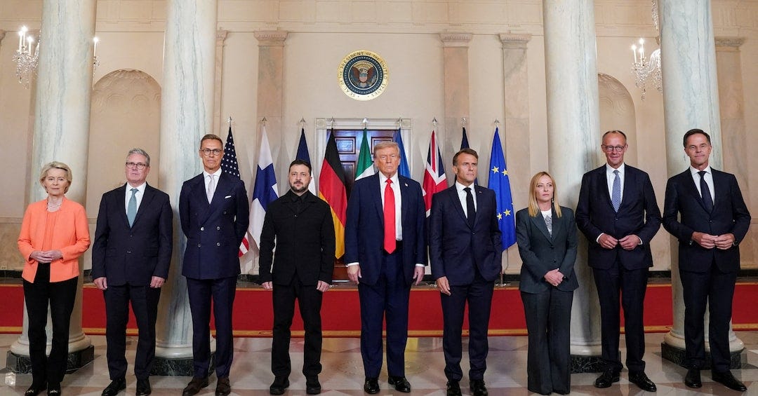 U.S. President Trump meets with Ukrainian President Zelenskiy and European leaders, in Washington, D.C.