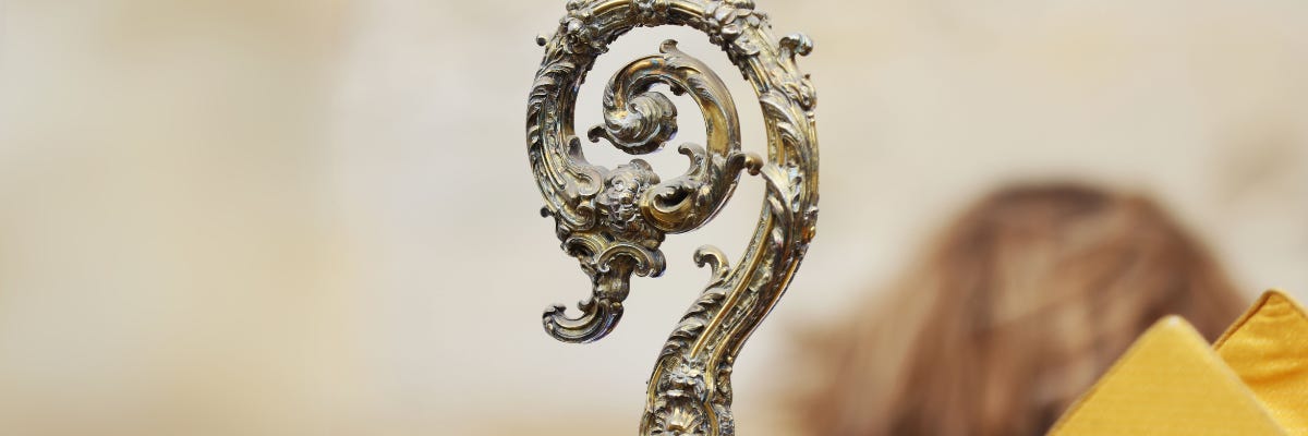 Close up of Bishop Steven's crozier