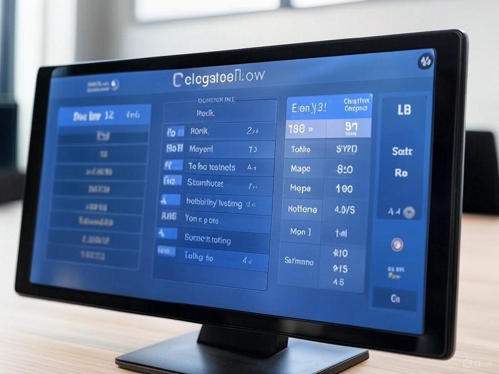 DelegateFlow mockup showing leadership in dashboard 