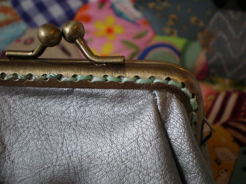 Sewn Frame Purse Detail Sewn Frame Purse Detail