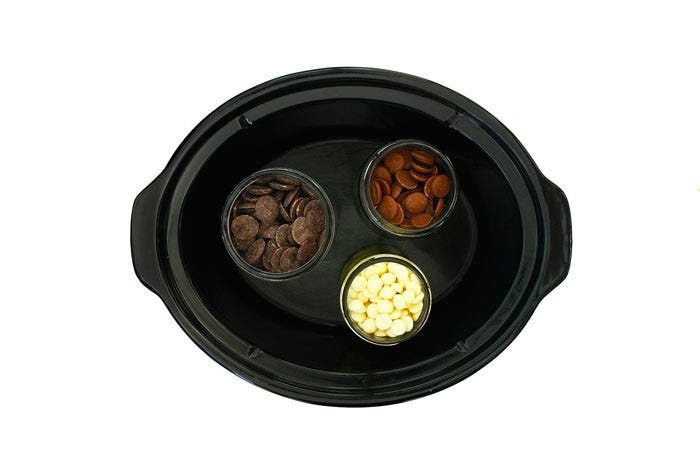 Fondue de tres chocolates en crock pot o slow cooker