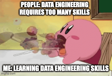 Data Engineering meme' Learning many skills