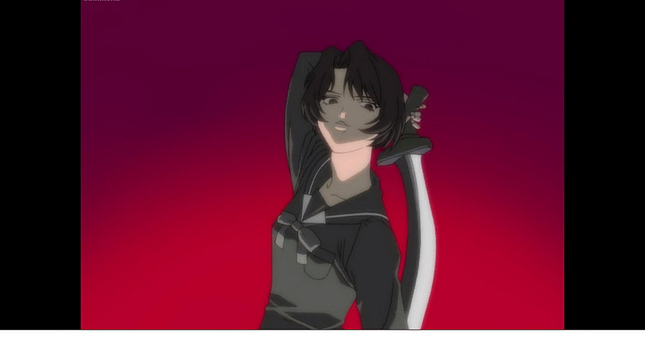 The first image is a humanoid creature with hands for feet, saying, "The claw is getting closer." This juxtaposes the second picture which is Sugimoto carrying a sword before it's implied that she slays Nakajima