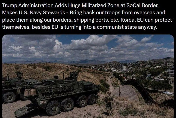 President Trump Adds Militarized Border Zone in California
