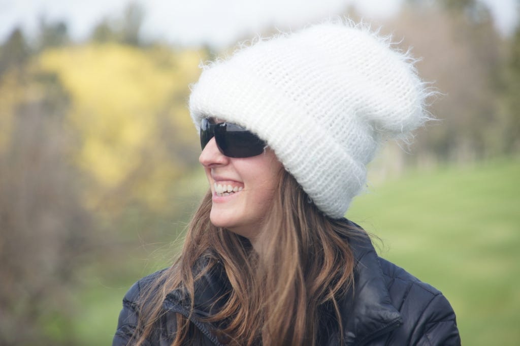 Chelsea's snow hat. Chelsea's snow hat.
