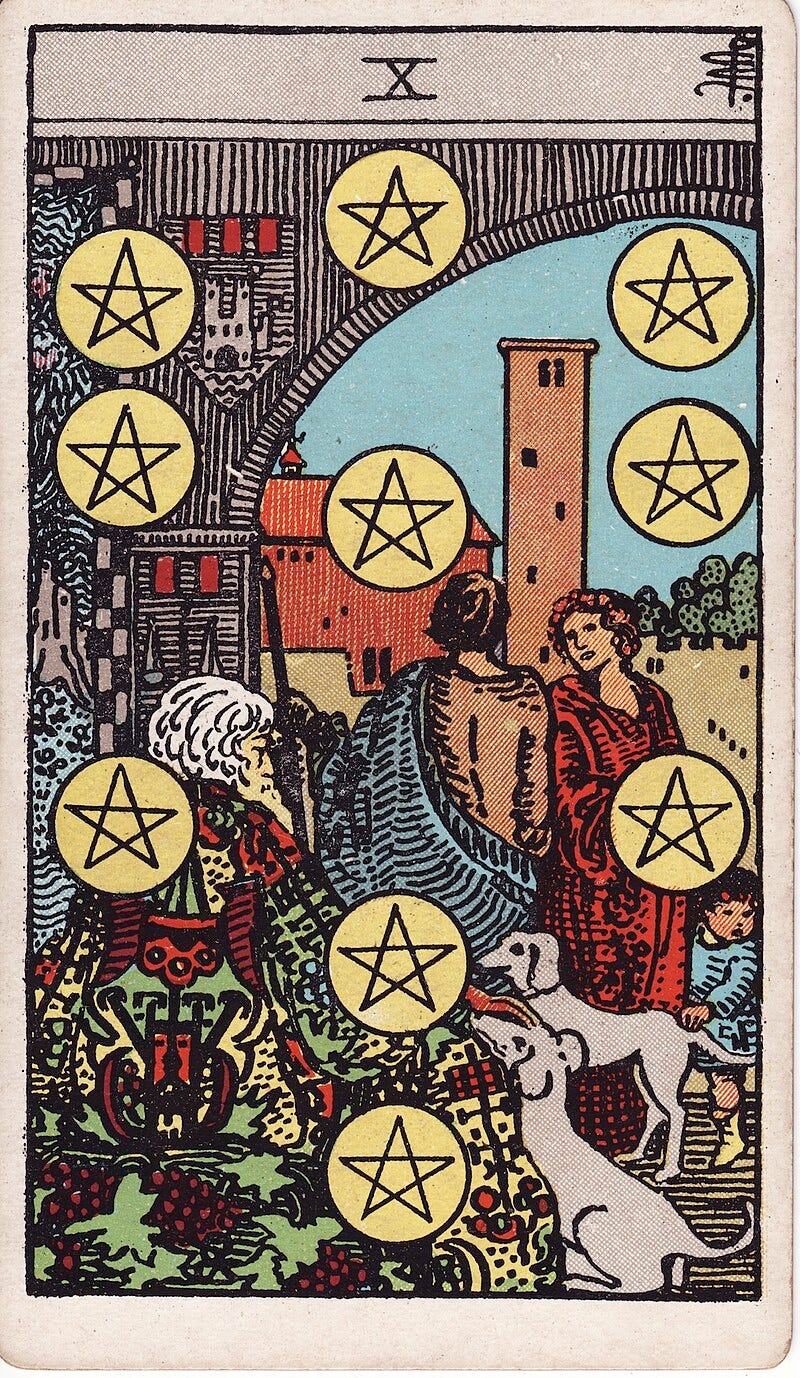 Waite Smith Tarot, Ten of Pentacles
