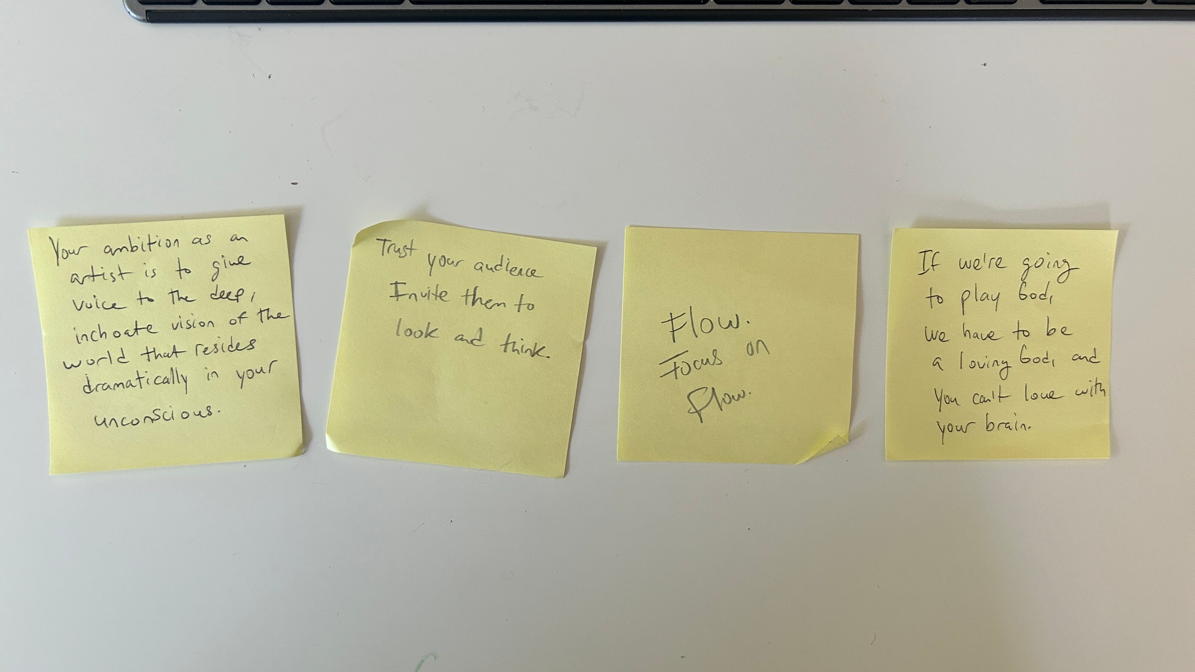 Note For Stuff The Stuff I Put on My Desk So I Don’t Quit