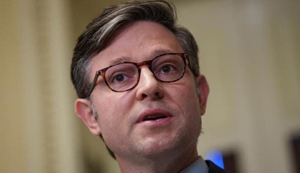U.S. Speaker of the House Mike Johnson (R-LA) gives a brief statement to reporters about the mass shooting in Lewiston, Maine after a meeting with Australian Prime Minister Anthony Albanese at the U.S. Capitol October 26, 2023 in Washington, DC. (Photo by Drew Angerer/Getty Images) U.S. Speaker of the House Mike Johnson (R-LA) gives a brief statement to reporters about the mass shooting in Lewiston, Maine after a meeting with Australian Prime Minister Anthony Albanese at the U.S. Capitol October 26, 2023 in Washington, DC. (Photo by Drew Angerer/Getty Images)