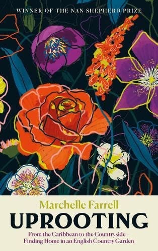 Cover of the book Uprooting by Marchelle Farrell--a modern, colourful floral 