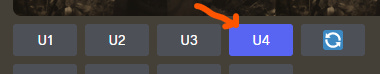 Clicking U4 to upscale the bottom-right image in Midjourney