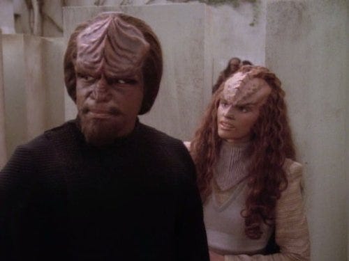 Worf with a sexy Romulan-Klingon hybrid
