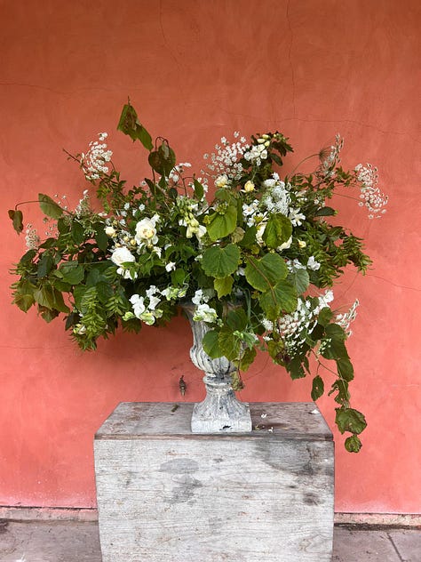 Photos from previous eco floristry retreats at Common Farm Flowers in Somerset