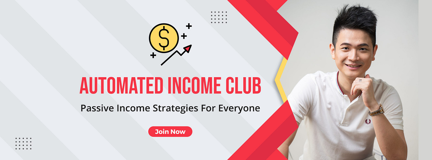 May be an image of text that says '$ AUTOMATED INCOME CLUB Passive Income Strategies For Everyone Join JoinNow Now'