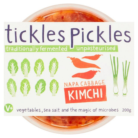 Packets of pre-cooked rice, kimchi and frozen edamame.
