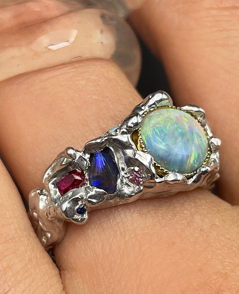 Danielle Karlikoff Molten metal melted jewelry trend