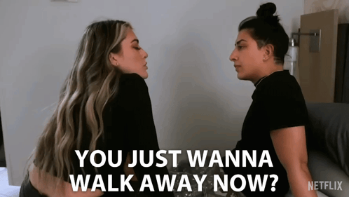 a netflix ad shows two women looking at each other