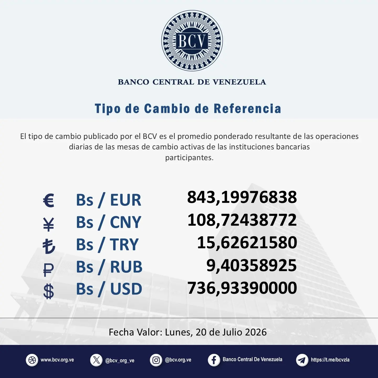 Photo by Banco Central de Venezuela on July 17, 2026. May be an image of text that says Photo by Banco Central de Venezuela on July 17, 2026. May be an image of text that says