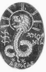 Chnoubis is a solar deity found in Gnostic and Greco-Egyptian traditions. In Gnostic cosmology, he represents the power of the sun and the divine energy that purifies the soul. The snake body Ο Chnoubis είναι μια ηλιακή θεότητα που βρίσκεται στις γνωστικές και ελληνοαιγυπτιακές παραδόσεις. Στη Γνωστική κοσμολογία, αντιπροσωπεύει τη δύναμη του ήλιου και τη θεϊκή ενέργεια που εξαγνίζει την ψυχή. Το σώμα του φιδιού