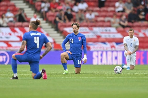 England take the knee. England take the knee.