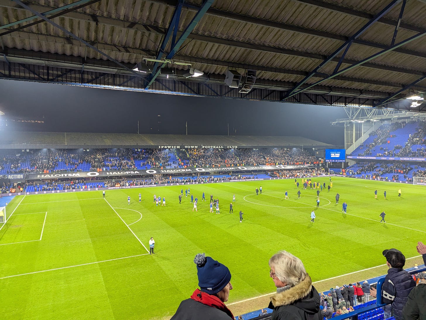 full-time against Brighton, empty stadium