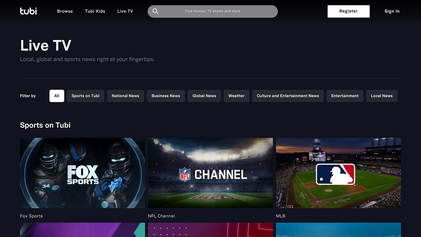 Tubi screenshot