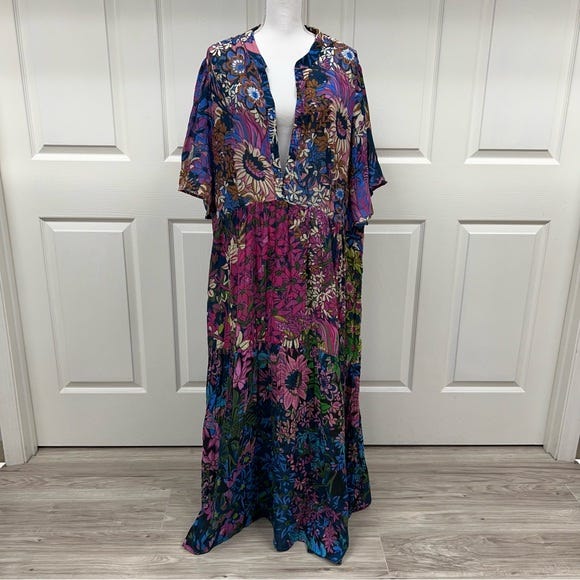 Anthropologie The Kallie Flowy Maxi Dress Printed Edition Floral Size 3X - Picture 6 of 16