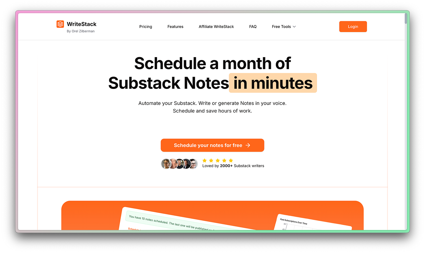 Screenshot of a SaaS built with Cursor
