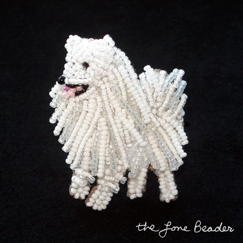 beaded American Eskimo dog jewelry pin pendant Etsy Samoyed bead embroidery beaded American Eskimo dog jewelry pin pendant Etsy Samoyed bead embroidery