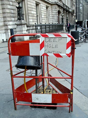 Deep Hole Caution Deep Hole Caution