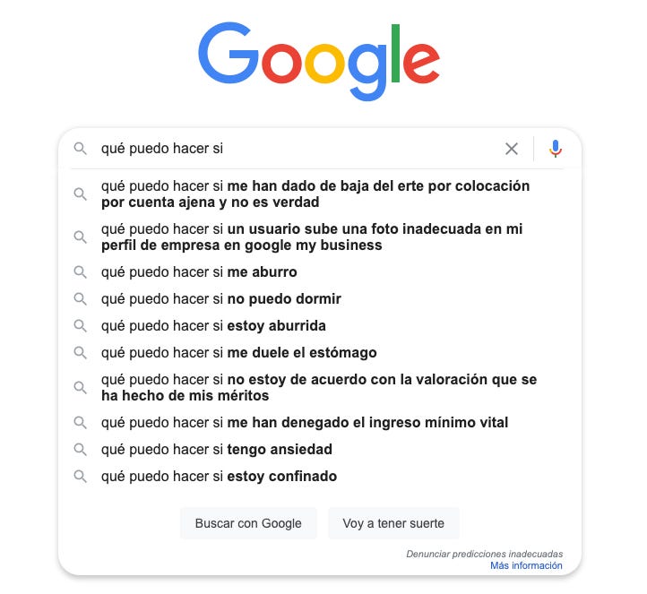 Autocompletador de Google en modo incógnito en Islas Baleares