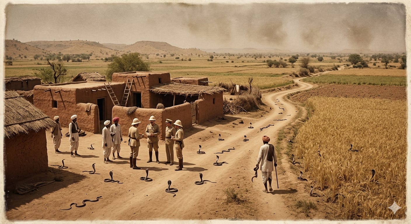 Snakes in Indian town