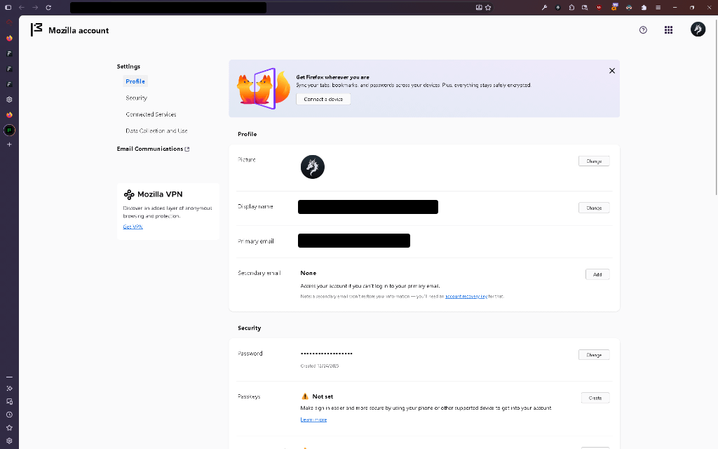 Clean connected status in Firefox Accounts Clean connected status in Firefox Accounts