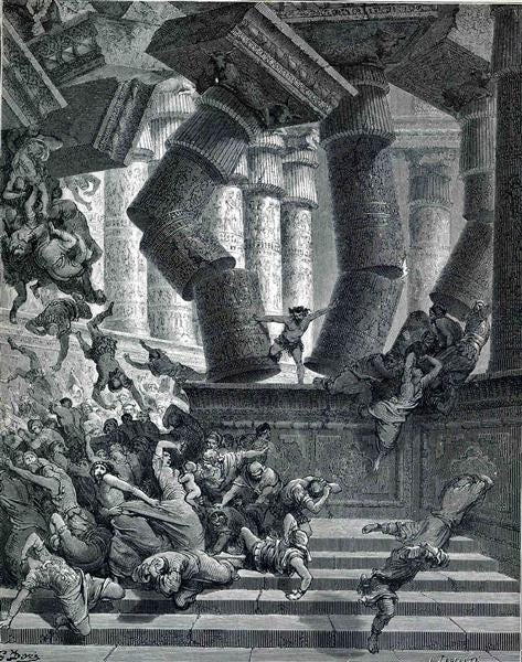 Death of Samson, 1866 - Gustave Dore - WikiArt.org