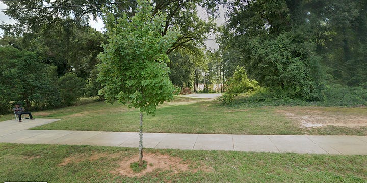 Left Image is a street view photo and the right image is a GIS map of the same city owned parcel on 5334 Univeristy City Blvd in Charlotte, NC.