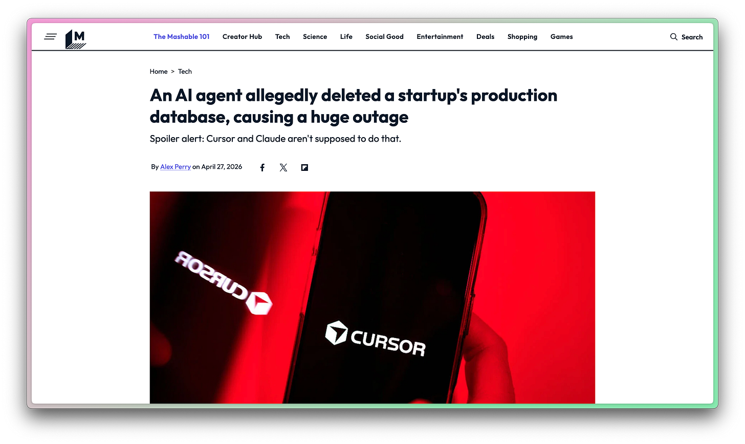 An AI agent deleted a production database in 9 seconds