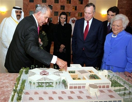 The Bushes attend Texas A&M Qatar opening