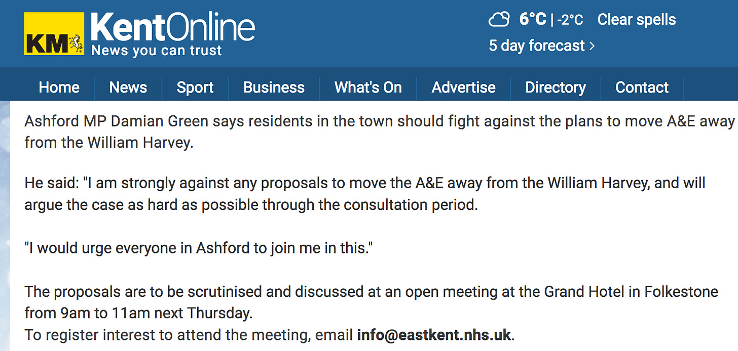 Damian Green Local A&E Closing Down Damian Green Local A&E Closing Down