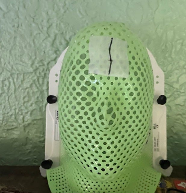 Green radiation mask.