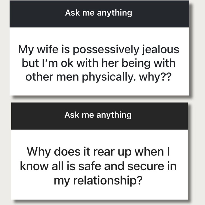 AWA questions about jealousy from the P2P audience