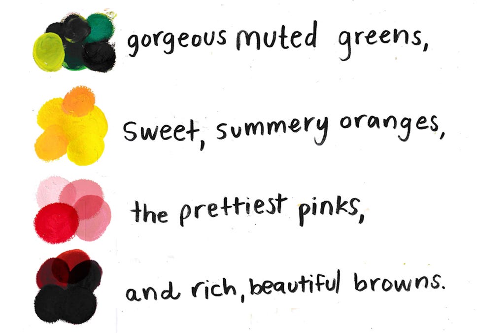 color palettes mixed with red
