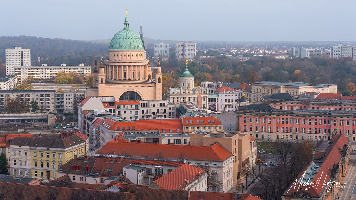 View of historic Potsdam from the Garrison Church viewing platform.