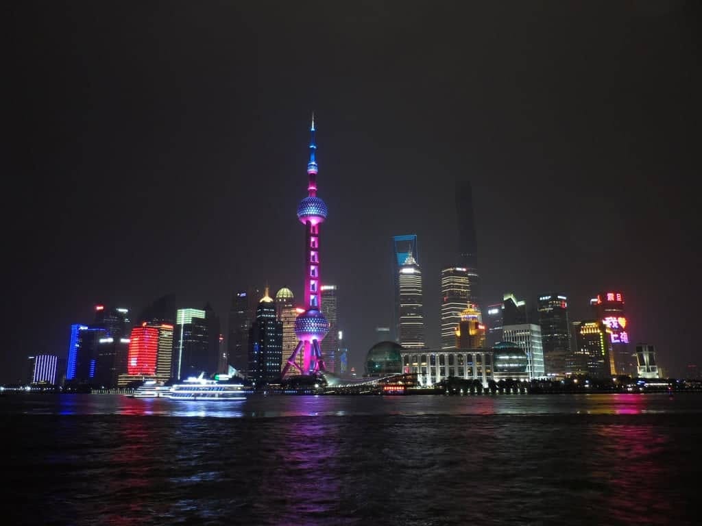 The Oriental Pearl Tower, seen from the Bund, Shanghai
