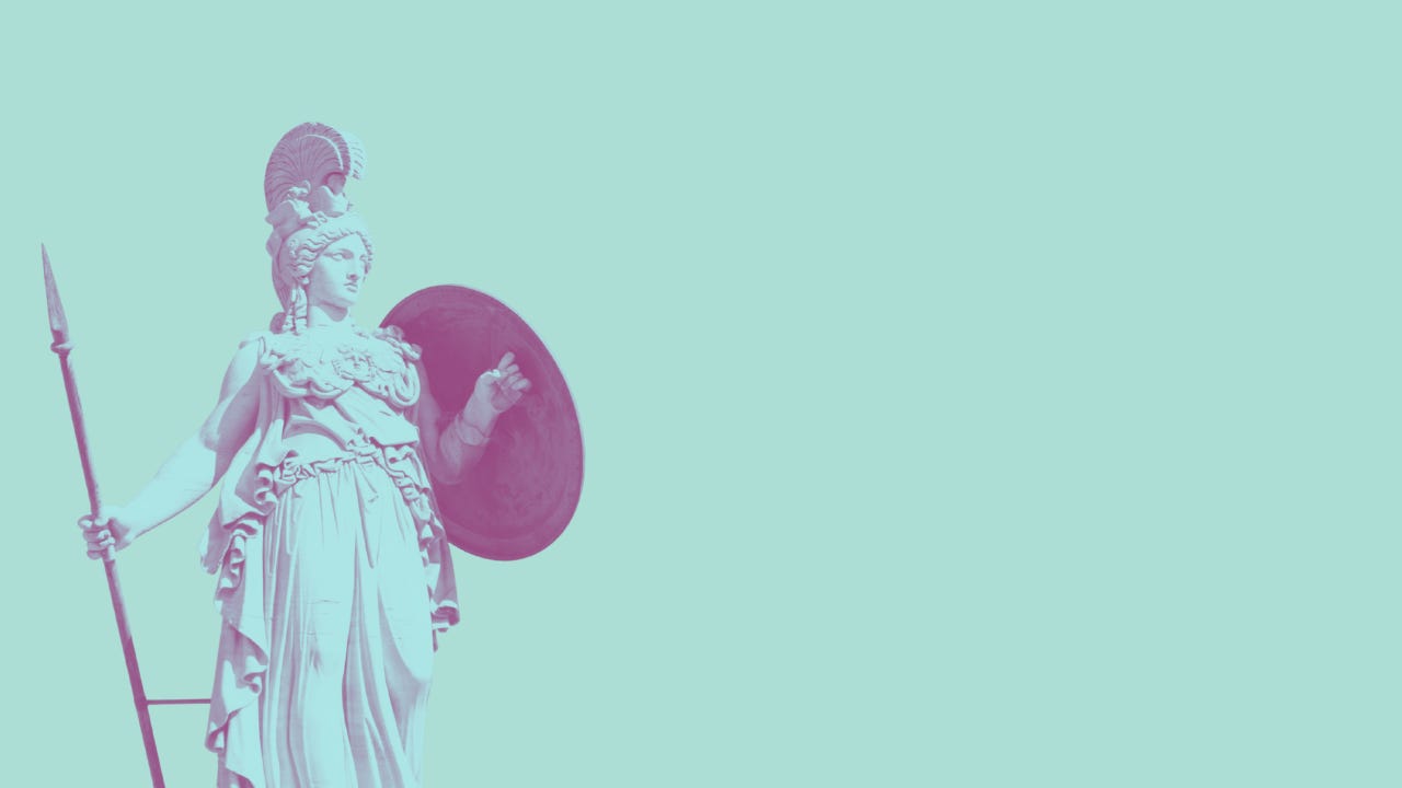 A statue with a shield and spear A statue with a shield and spear