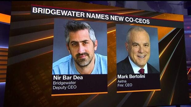 Bridgewater Names Nir Bar Dea and Mark Bertolini as Co-CEOs